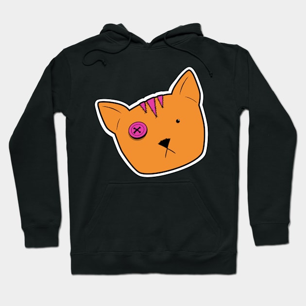 Stuffed Voodoo Tabby Kitten - Orange/Pink Hoodie by GeekySagittarius